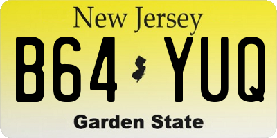 NJ license plate B64YUQ