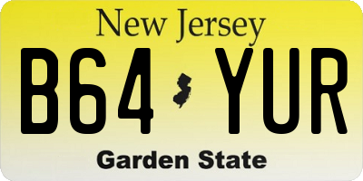 NJ license plate B64YUR