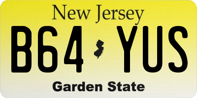 NJ license plate B64YUS
