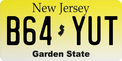 NJ license plate B64YUT