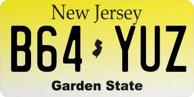 NJ license plate B64YUZ