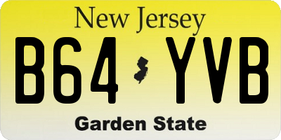 NJ license plate B64YVB