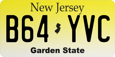 NJ license plate B64YVC