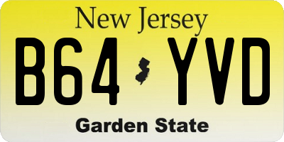 NJ license plate B64YVD