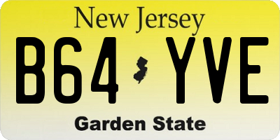 NJ license plate B64YVE