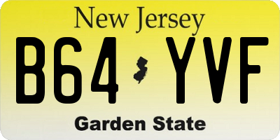 NJ license plate B64YVF