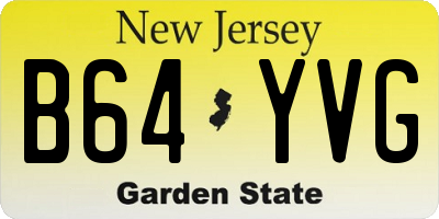 NJ license plate B64YVG