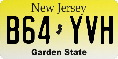 NJ license plate B64YVH
