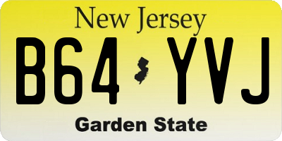 NJ license plate B64YVJ