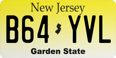 NJ license plate B64YVL