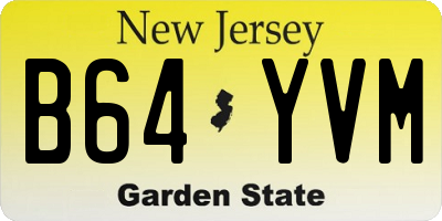 NJ license plate B64YVM