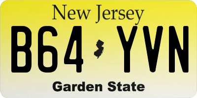 NJ license plate B64YVN