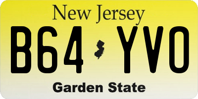 NJ license plate B64YVO