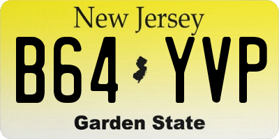 NJ license plate B64YVP