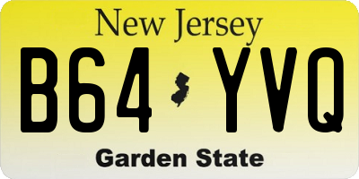 NJ license plate B64YVQ