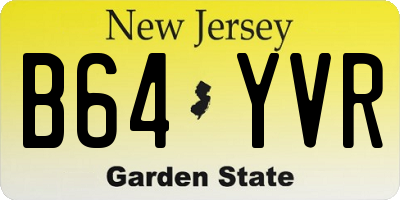 NJ license plate B64YVR