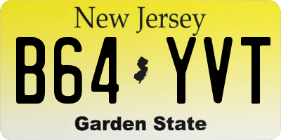 NJ license plate B64YVT