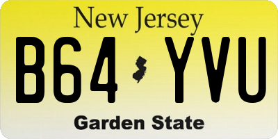 NJ license plate B64YVU