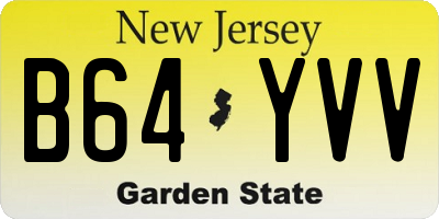NJ license plate B64YVV