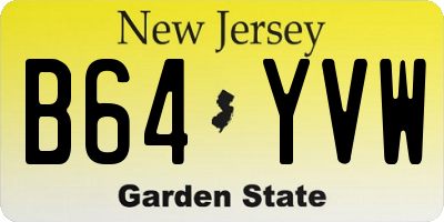 NJ license plate B64YVW