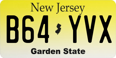 NJ license plate B64YVX