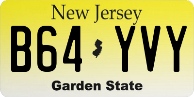 NJ license plate B64YVY