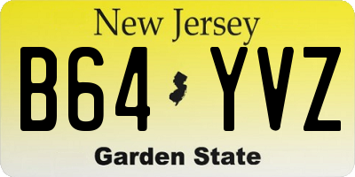 NJ license plate B64YVZ