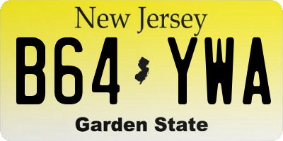 NJ license plate B64YWA