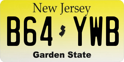 NJ license plate B64YWB