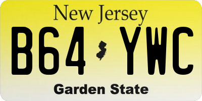 NJ license plate B64YWC