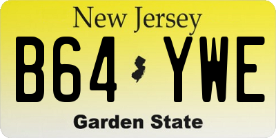 NJ license plate B64YWE