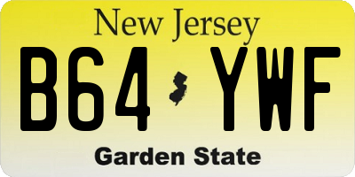 NJ license plate B64YWF