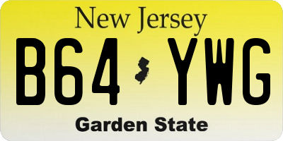 NJ license plate B64YWG