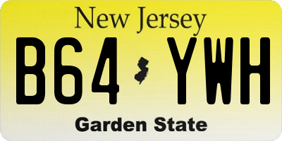 NJ license plate B64YWH