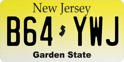 NJ license plate B64YWJ
