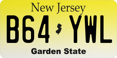 NJ license plate B64YWL