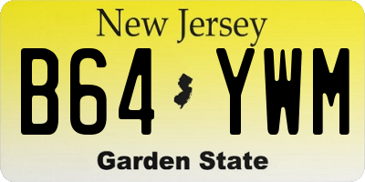 NJ license plate B64YWM