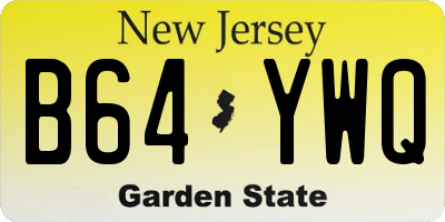 NJ license plate B64YWQ