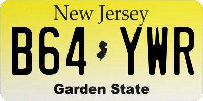 NJ license plate B64YWR