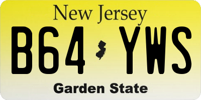NJ license plate B64YWS