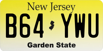 NJ license plate B64YWU
