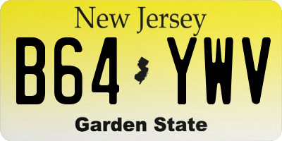 NJ license plate B64YWV