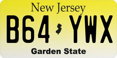 NJ license plate B64YWX