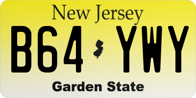 NJ license plate B64YWY