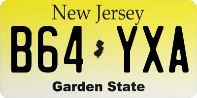 NJ license plate B64YXA