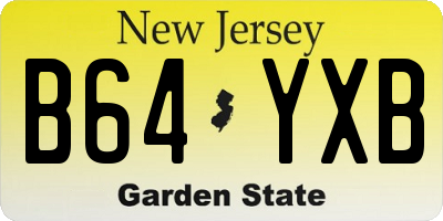 NJ license plate B64YXB