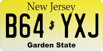 NJ license plate B64YXJ
