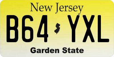 NJ license plate B64YXL