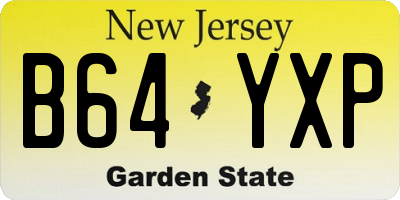NJ license plate B64YXP