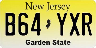 NJ license plate B64YXR